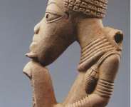 Seated person. Nok cultural object, 500 BC - 500 AD. Quai Branly, depot of Louvre, inv.No.70.1998.11. One of the three stolen items from Nigeria now in Paris.